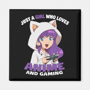 Just A Girl Who Loves Anime And Gaming Anime Girl  Magnet