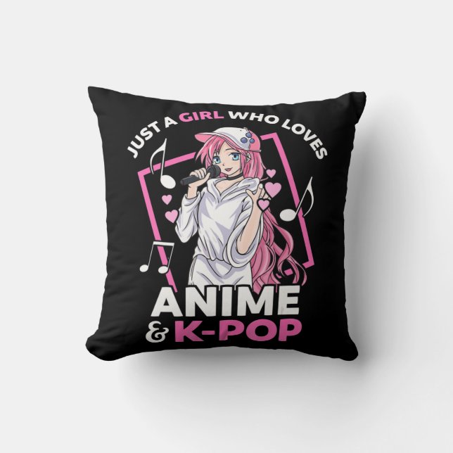 Just A Girl Who Loves Anime and KPop Music Anime G Cushion (Front)
