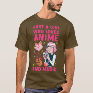 Just A Girl Who Loves Anime And Music Cats Ramen S T-Shirt
