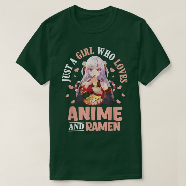 Just A Girl Who Loves Anime And Ramen Bowl Japanes T-Shirt (Design Front)
