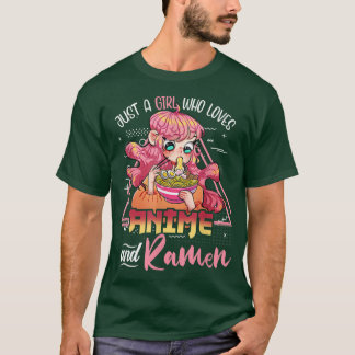 Just A Girl Who Loves Anime And Ramen Bowl Japanes T-Shirt