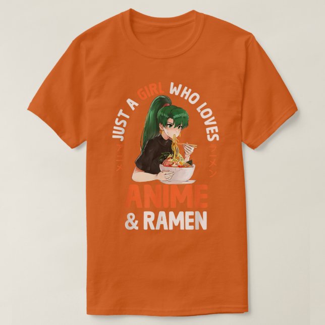 Just a Girl Who Loves Anime and Ramen Bowl Japanes T-Shirt (Design Front)
