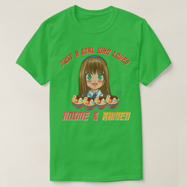Just a girl who loves Anime and Ramen Student Teen T-Shirt (Design Front)