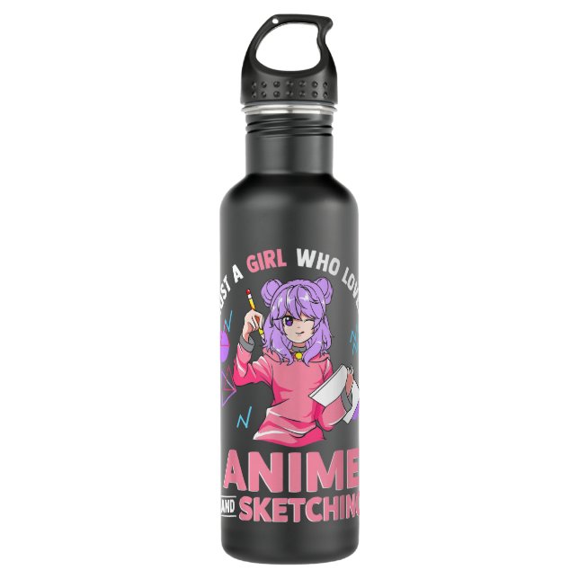 Just A Girl Who Loves Anime and Sketching  710 Ml Water Bottle (Front)