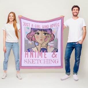 Just a girl who loves anime and sketching fleece blanket
