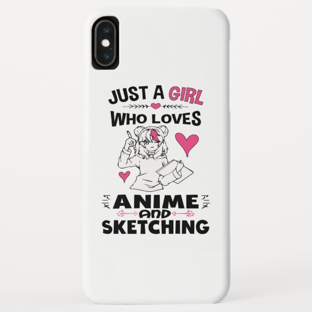 Just A Girl Who Loves Anime and Sketching Girls Case-Mate iPhone Case (Back)