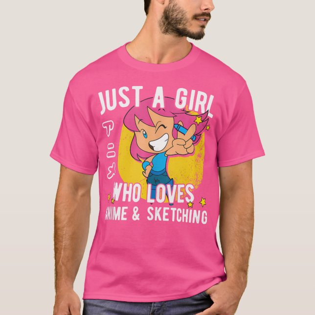 Just A Girl Who Loves Anime And Sketching T-Shirt (Front)