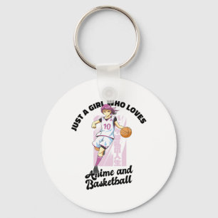 Just A Girl Who Loves Anime And Sketll Player Anim Key Ring