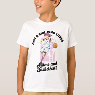 Just A Girl Who Loves Anime And Sketll Player Anim T-Shirt