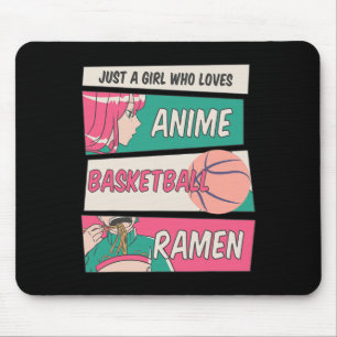 Just A Girl Who Loves Anime Bysketbyll Ramen Kawai Mouse Pad