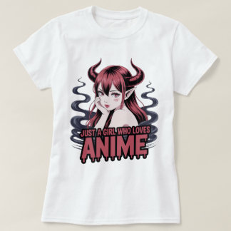 Just A Girl Who Loves Anime Demon Girl T-Shirt, Ma T-Shirt
