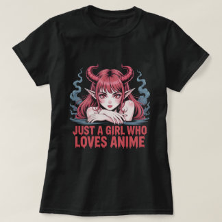 Just A Girl Who Loves Anime Demon Girl T-Shirt, Ma T-Shirt