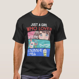Just A Girl Who Loves Anime K Pop Bubble Tea KPop T-Shirt