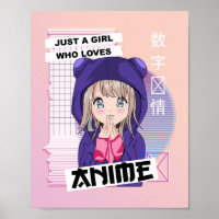 Just A Girl Who Loves Anime - Kawaii Vaporwave