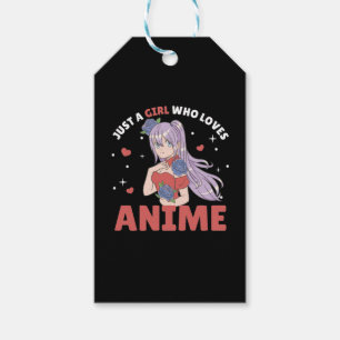 Just A Girl Who Loves Anime Manga Drawing Heart Gift Tags