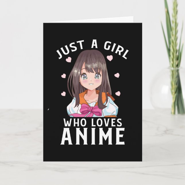 Just A Girl Who Loves Anime Manga Japanese Gift Card (Front)