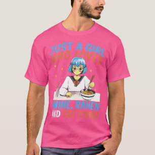 Just A Girl Who Loves Anime Ramen And Sketching Ja T-Shirt