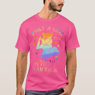 Just A Girl Who Loves Anime Sketching Style Tie D T-Shirt