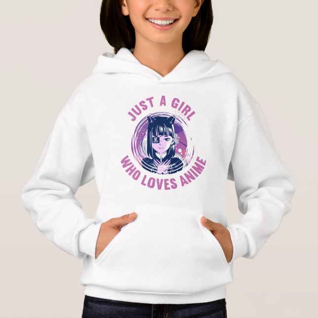 Just A Girl Who Loves Anime T-Shirt 3 Cm Round Bad (Front)
