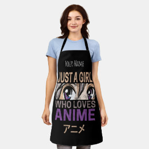 Just a Girl Who Loves Anime Vintage Manga Kawaii Apron