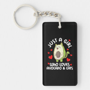 Just A Girl Who Loves Avocado And Cats Key Ring