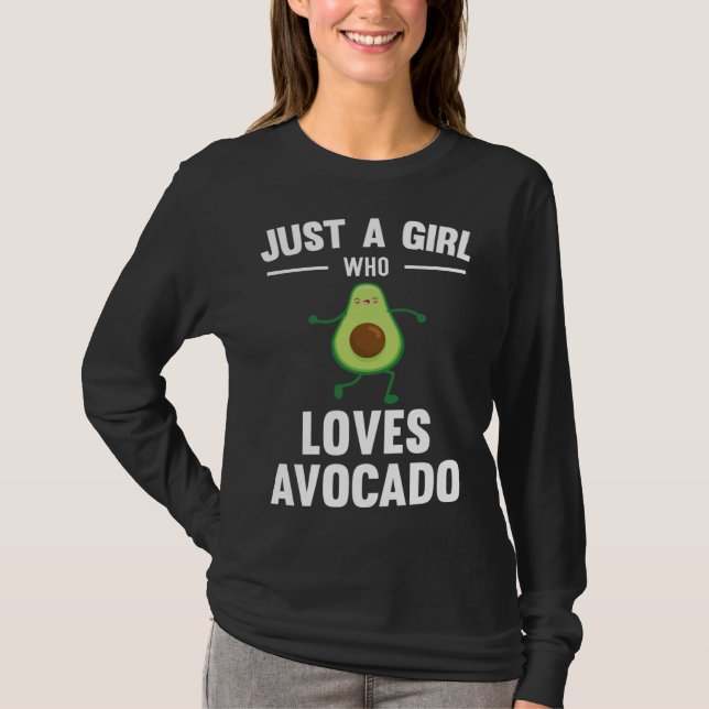 Just A Girl Who Loves Avocado Cute T-Shirt (Front)