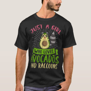 Just A Girl Who Loves Avocados And Raccoons Animal T-Shirt
