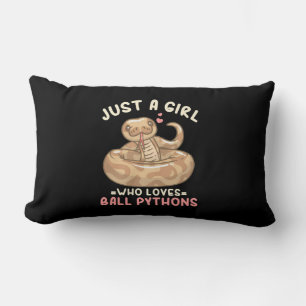 Just A Girl Who Loves Ball Python Lumbar Cushion