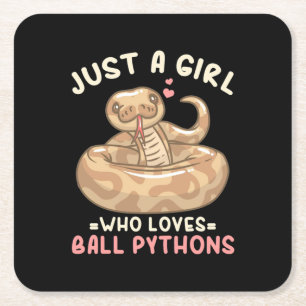 Just A Girl Who Loves Ball Python Square Paper Coaster