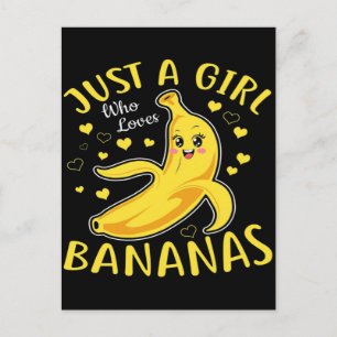 Just A Girl Who Loves Bananas Funny Design Holiday Postcard