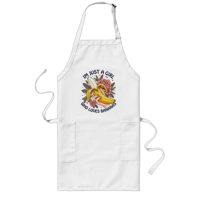 Just A Girl Who Loves Bananas  Long Apron (Front)