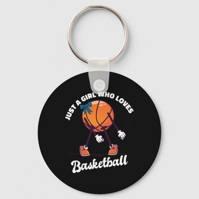 Just A Girl Who Loves Basketball - Basketball Girl Key Ring (Front)