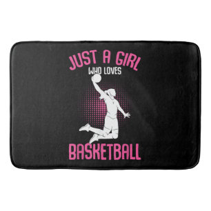Just a Girl who Loves Basketball Kids Girls Bath Mat
