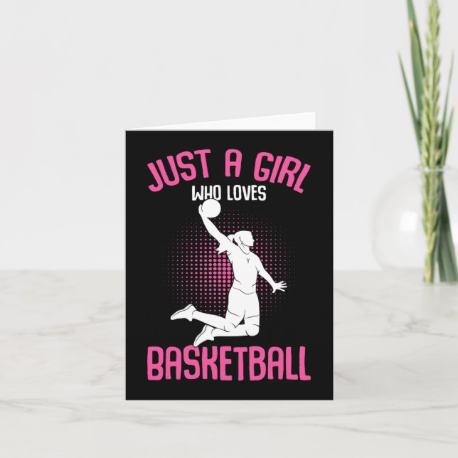Just a Girl who loves Basketball Kids Girls  Card (Front)