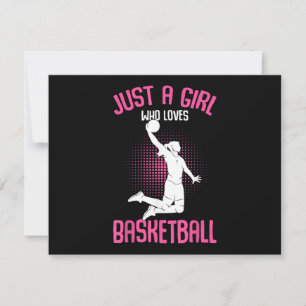 Just a Girl who Loves Basketball Kids Girls Invitation
