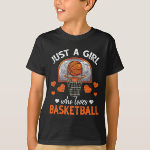 Just A Girl Who Loves Basketball Player Women Bask T-Shirt