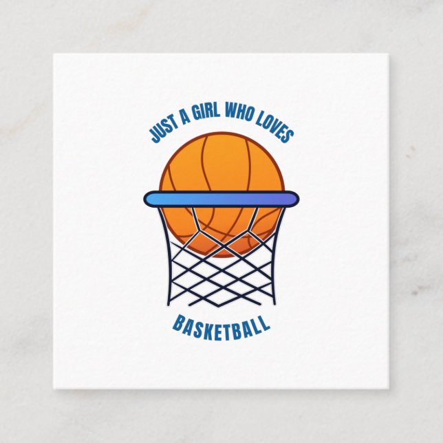 just a girl who loves basketball square business card (Front)