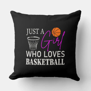 Just a Girl Who Loves Basketball Throw Pillow