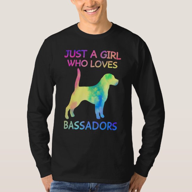 Just A Girl Who Loves Bassadors Funny Bassador Dog T-Shirt (Front)