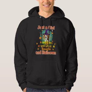 Just A Girl Who Loves Beagle Dog And Halloween Wit Hoodie