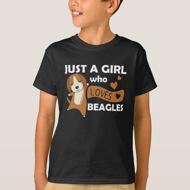 Just A Girl who Loves Beagles - Sweet Beagle Dog T-Shirt (Front)