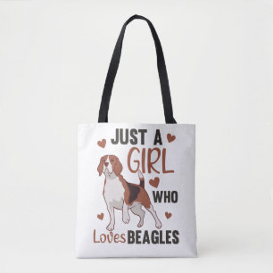 Just A Girl who Loves Beagles - Sweet Beagle Dog Tote Bag