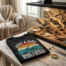 Just a Girl Who Loves Bearded Dragon Retro Sunset
