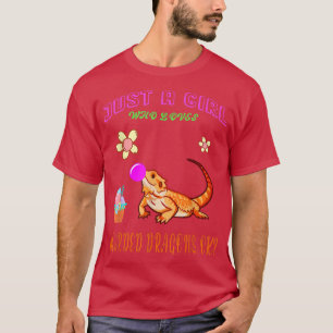 Just A Girl Who Loves Bearded Dragons Blowing Bubb T-Shirt