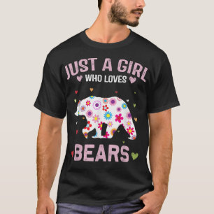 Just a Girl Who Loves Bears Cute Daisy Flower Wome T-Shirt