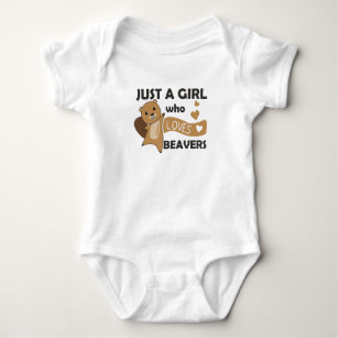 Just A Girl Who Loves Beavers - Cute Beaver Baby Bodysuit