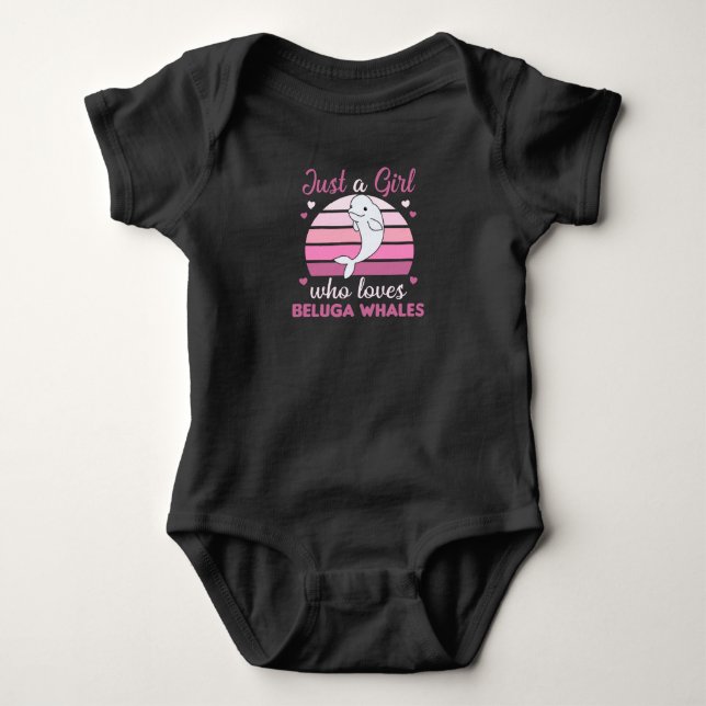 Just A Girl who loves Beluga Whales Sweet Whale Baby Bodysuit (Front)