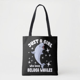 Just a girl who loves beluga whales tote bag
