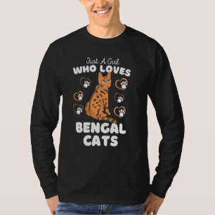 Just A Girl Who Loves Bengal Cats Cute Cat Kids T-Shirt