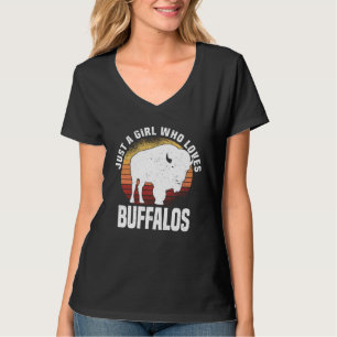 Just A Girl Who Loves Bison American Bison Buffal T-Shirt